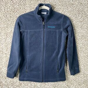 Columbia Jacket Boys M 10/12 Steens Mountain II Navy Blue Fleece Zip Up